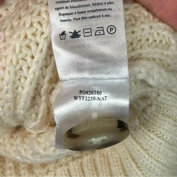 Faherty Women's XS Cuddle Cardigan Sweater Button Front Cream Cotton Nylon - Picture 4 of 6